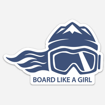 Board Like A Girl Sticker Navy Blue (5” or 3”) 
