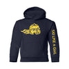 Ski Like A Girl Girls Hoodie Navy Blue Paisley