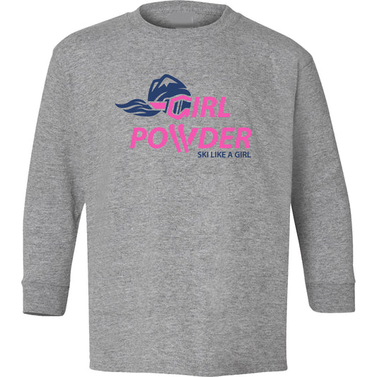 Girl Powder Girls Long Sleeve T-Shirt - Grey