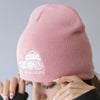 Ski Like A Girl Embroidered Beanie Pink
