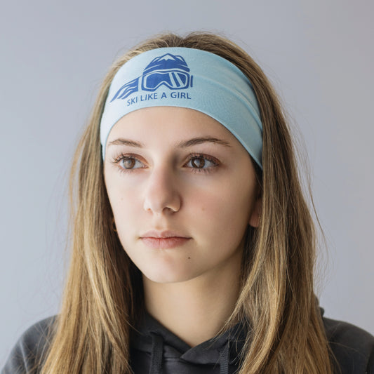 Ski Like A Girl Headband Carolina Blue