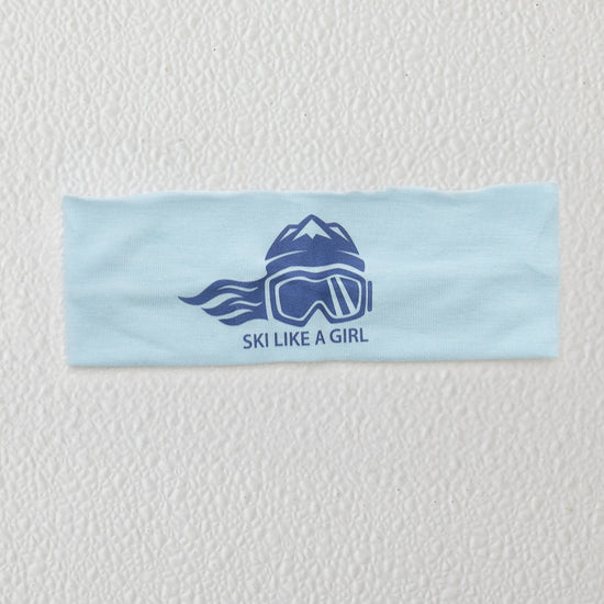 Ski Like A Girl Headband Carolina Blue