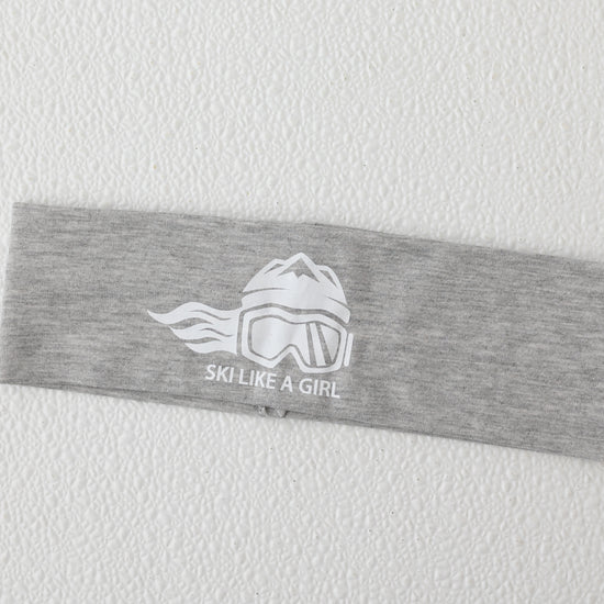 Ski Like A Girl Headband Grey