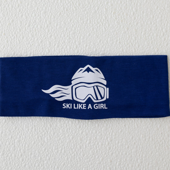 Ski Like A Girl Headband Navy Blue