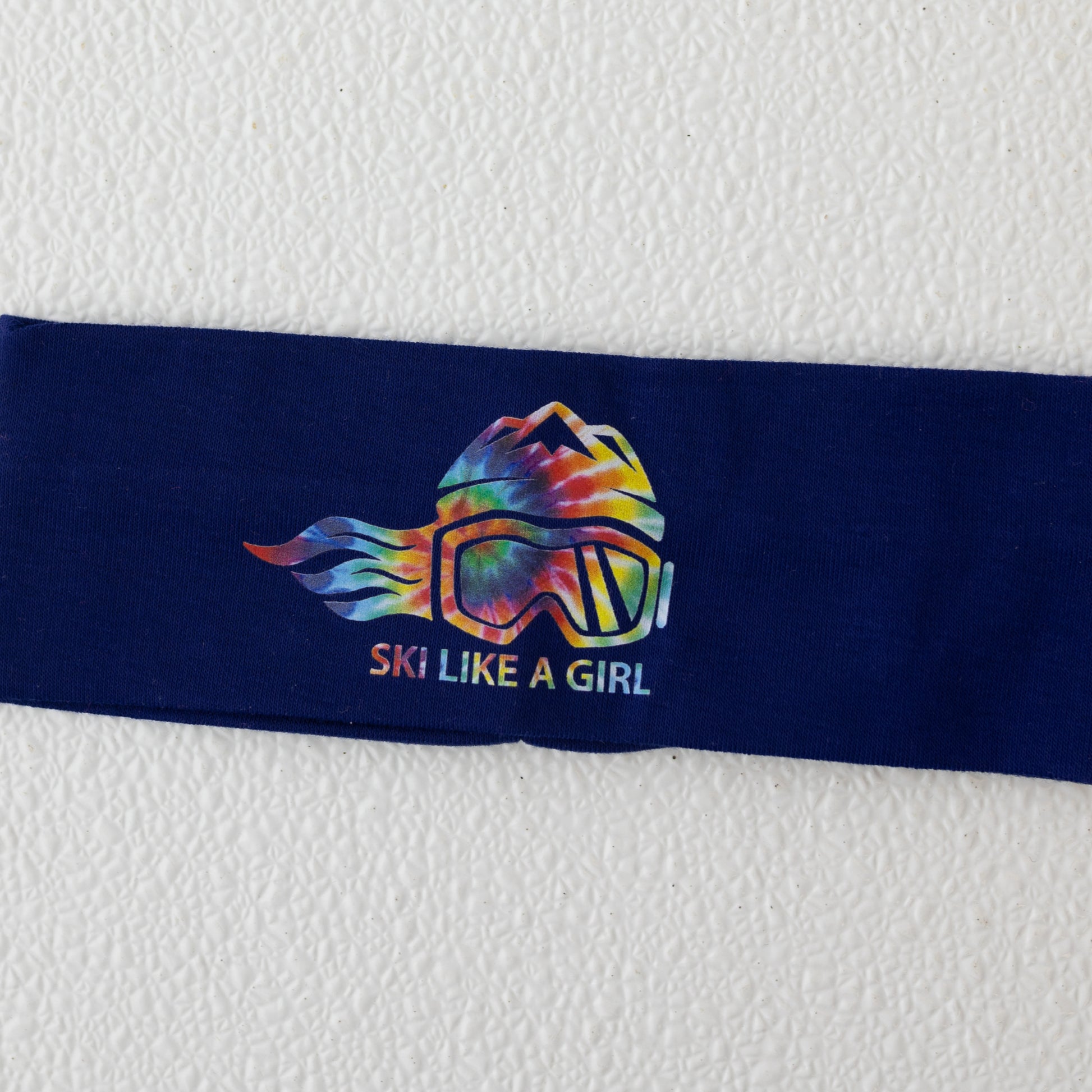 Ski Like A Girl Headband Navy Blue Tie-Dye
