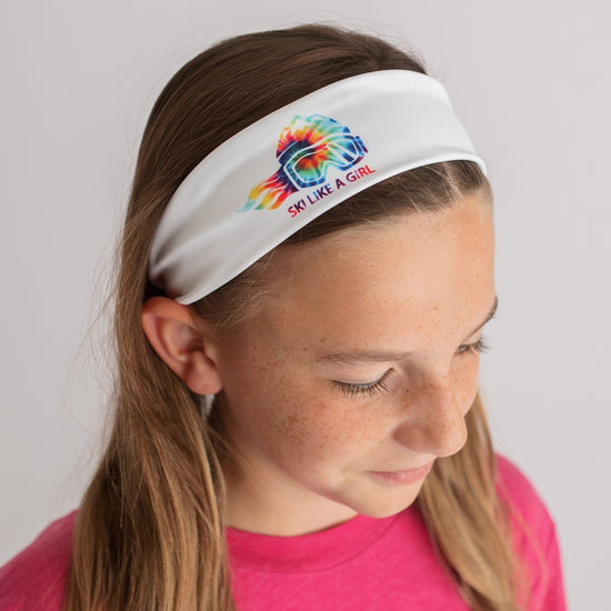 Ski Like A Girl Headband White