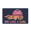 Ski Like A Girl Premium Flag
