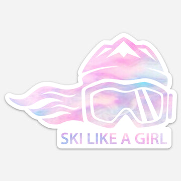 Ski Like A Girl Sticker Cotton Candy
