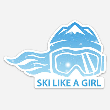 Ski Like A Girl Sticker Let it Snow