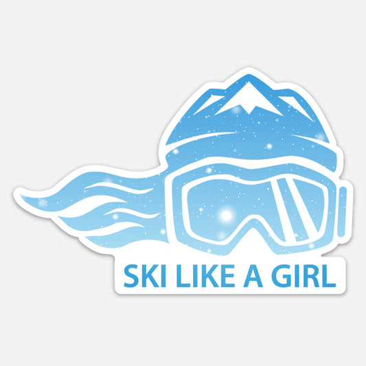 Ski Like A Girl Sticker Let it Snow
