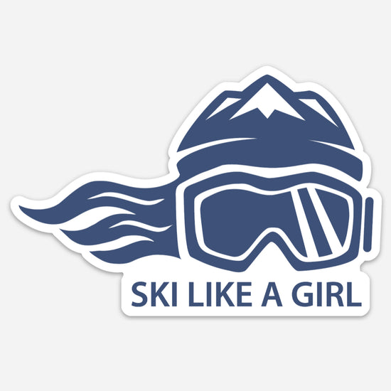 Ski Like A Girl Sticker Navy Blue