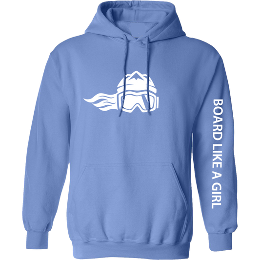 Board Like A Girl Womens Hoodie Carolina Blue White 