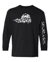 Ski Like A Girl Girls Long Sleeve T-Shirt Black Paisley
