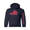 Ski Like A Girl Girls Hoodie Navy Blue Paisley