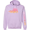 Ski Like A Girl Womens Lavender Hoodie Retro Sunset