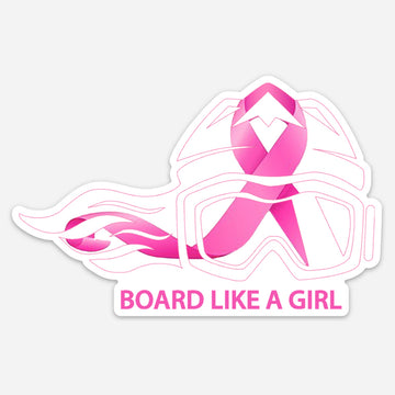 Board Like A Girl Sticker Breast Cancer Awareness 