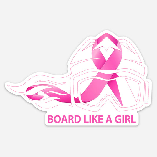 Board Like A Girl Sticker Breast Cancer Awareness 