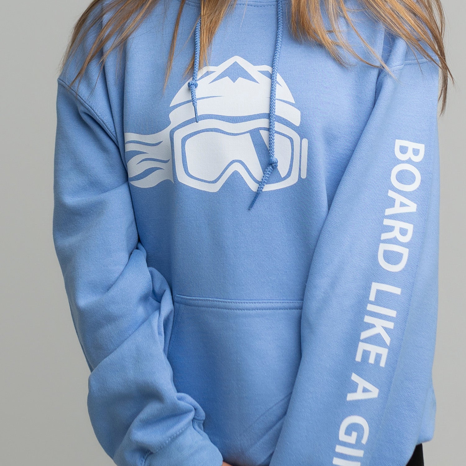 Womens Snowboard Hoodie Carolina Blue White