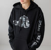 Board Like A Girl Womens Hoodie Black White Camo 
