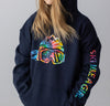 Ski Like A Girl Girls Hoodie Navy Blue Tie-Dye