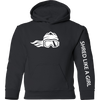 Shred Like A Girl Girls Hoodie Black White Logo 