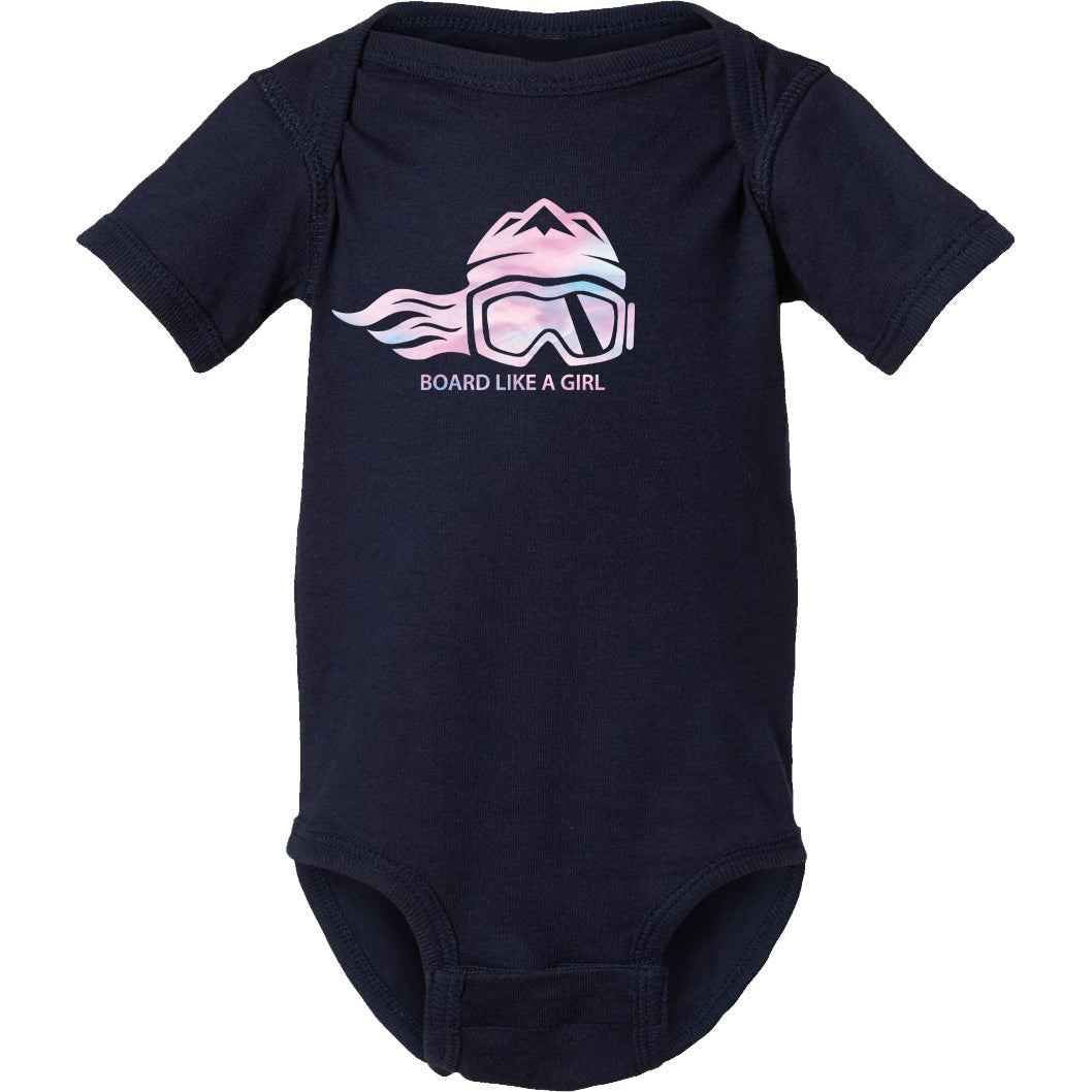 Baby Snowboard Bodysuit Cotton Candy - Ski Like A Girl