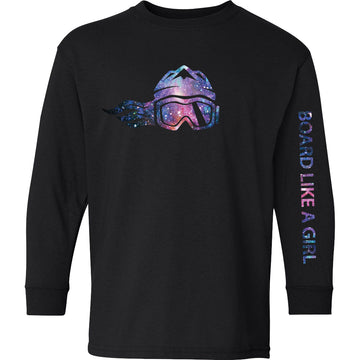 Girls Snowboard Long-Sleeve T-Shirt gALEXy
