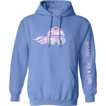 Womens Snowboard Hoodie Carolina Blue Cotton Candy