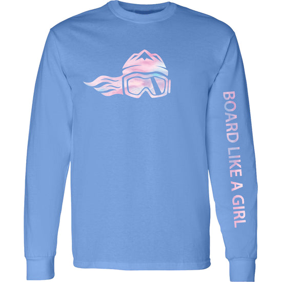 Womens Snowboard Long-Sleeve T-Shirt Carolina Blue Cotton Candy