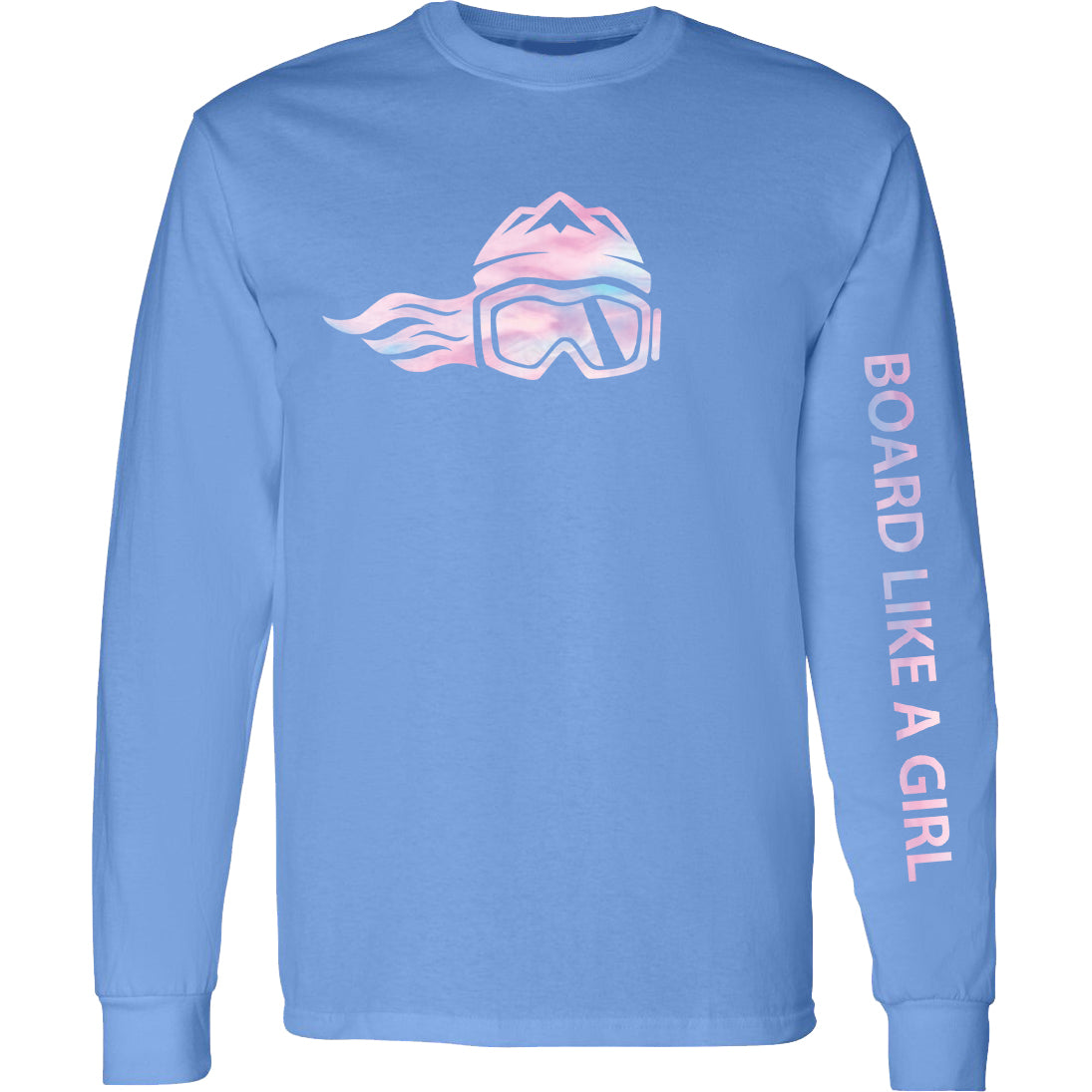 Womens Snowboard Long-Sleeve T-Shirt Carolina Blue Cotton Candy