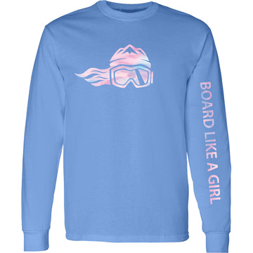 Womens Snowboard Long-Sleeve T-Shirt Carolina Blue Cotton Candy