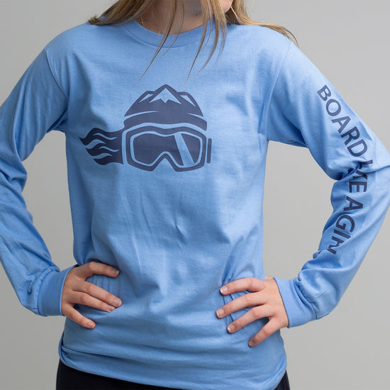 Womens Snowboard Long-Sleeve T-Shirt Carolina Blue Navy