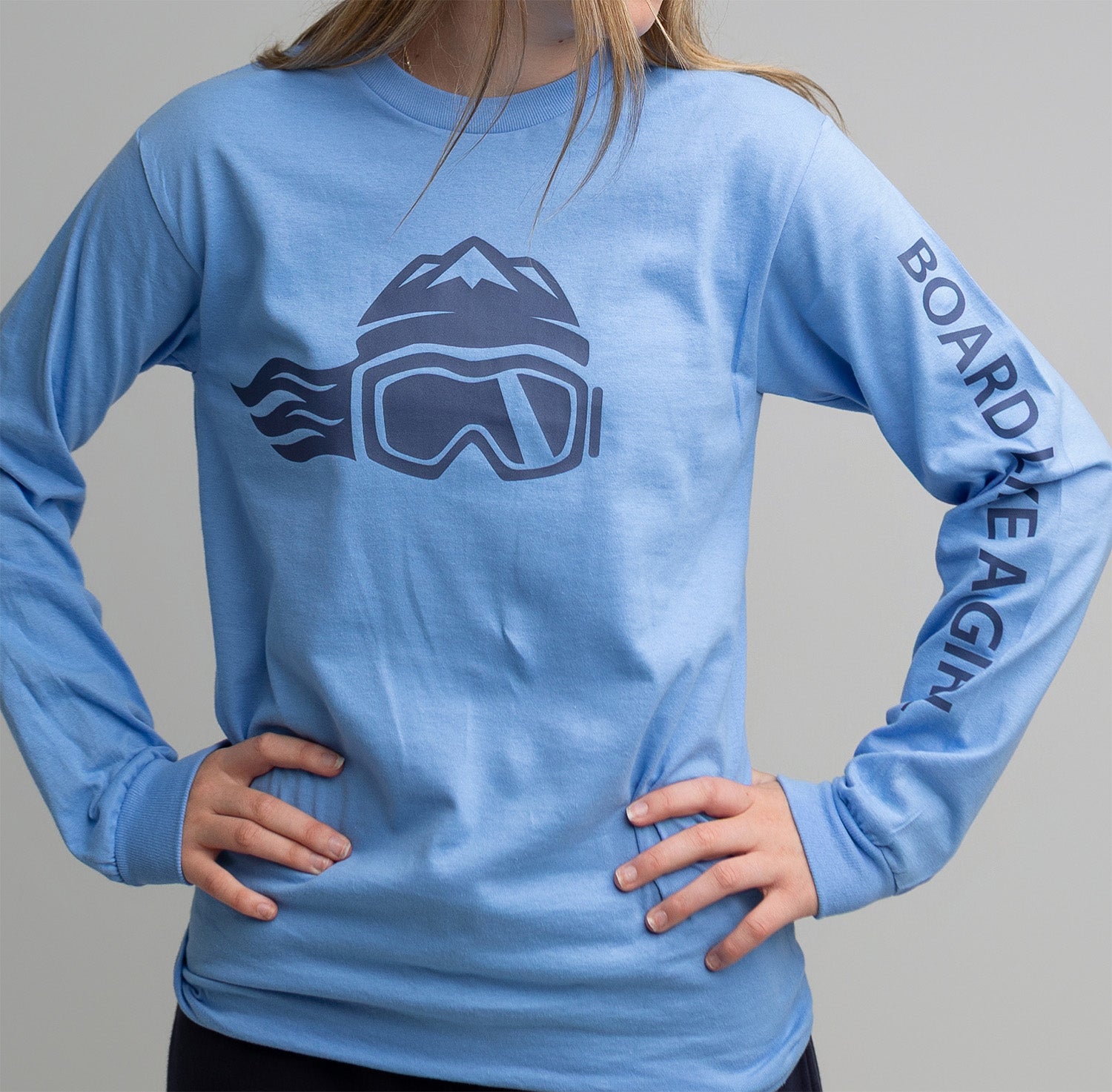 Womens Snowboard Long-Sleeve T-Shirt Carolina Blue Navy