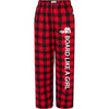 Girls Snowboard Flannel Pajama Pants Red Plaid