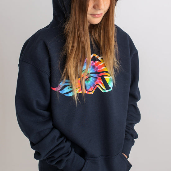 Board Like A Girl Girls Hoodie Navy Blue Tie-Dye (Overstock) - Ski Like A Girl