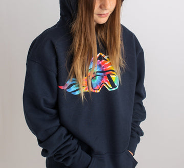 Board Like A Girl Girls Hoodie Navy Blue Tie-Dye (Overstock) - Ski Like A Girl