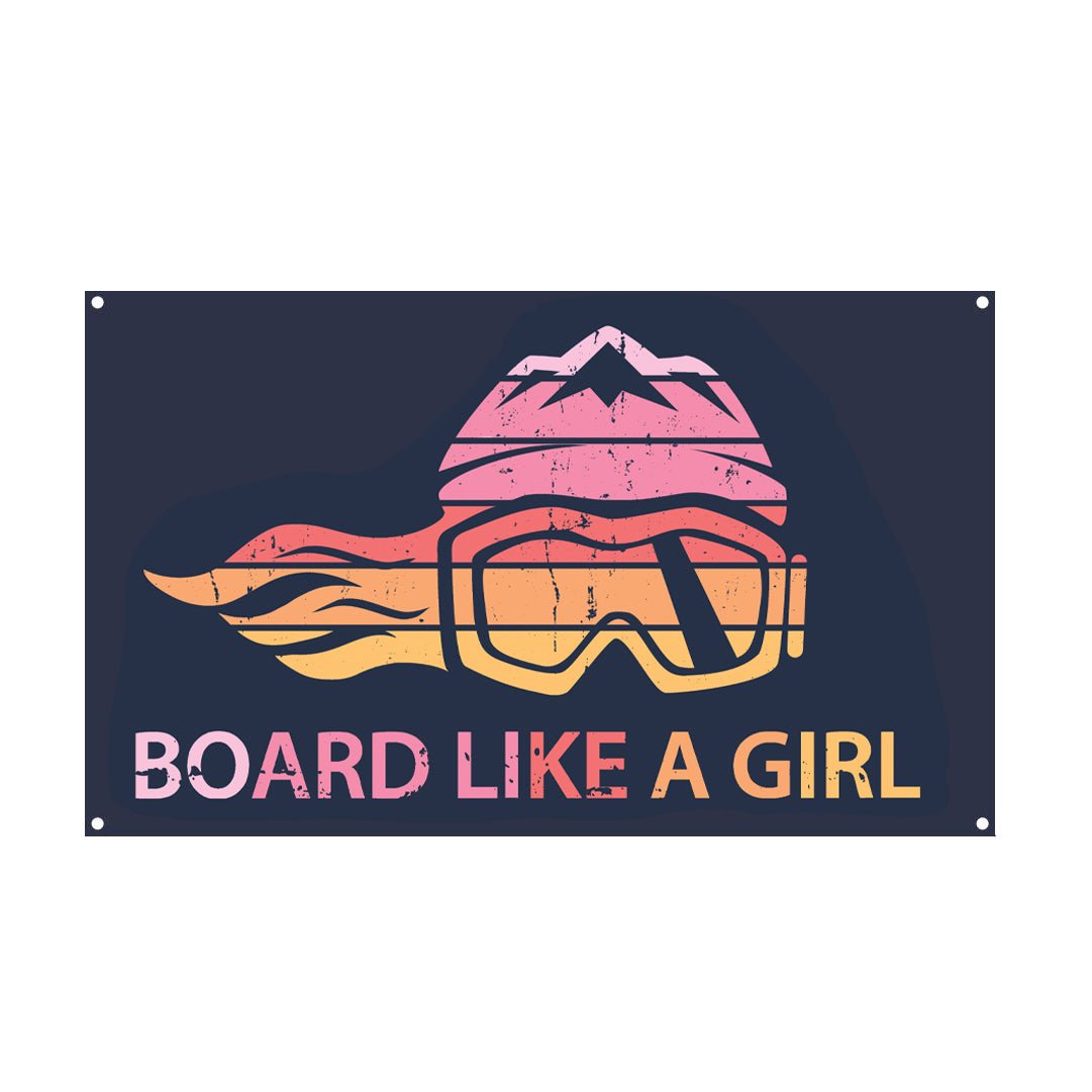 Board Like A Girl Premium Flag 3'x5' - Ski Like A Girl