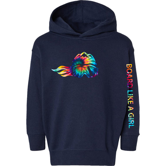 Toddler Snowboard Hoodie Navy Blue Tie-Dye