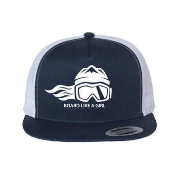 Snowboard Trucker Hat Navy Blue