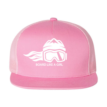 Snowboard Trucker Hat Pink