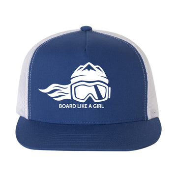Snowboard Trucker Hat Royal Blue