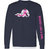 Womens Snowboard Breast Cancer Awareness Long Sleeve T-Shirt