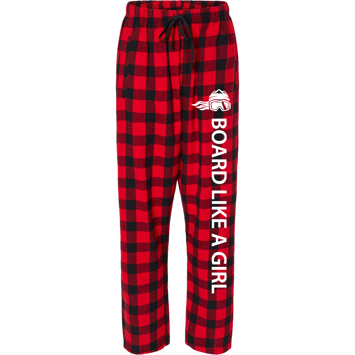 Womens Snowboard Flannel Pajama Pants Red Plaid
