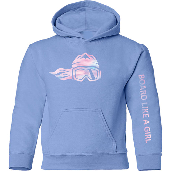 Girls Snowboard Hoodie Carolina Blue Cotton Candy