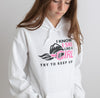 I Know I Ski Like A Girl Try To Keep Up Womens Hoodie - White