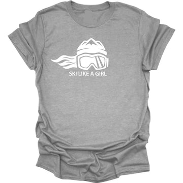 Ski Like A Girl Womens Short Sleeve T-Shirt - Sport Grey (Overstock) image 0