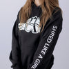 Shred Like A Girl Womens Hoodie Black White Logo 