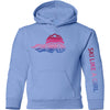 Ski Like A Girl Girls Hoodie Carolina Blue Aurora