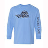 Ski Like A Girl Girls Long Sleeve T-Shirt Carolina Blue Paisley