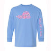 Ski Like A Girl Girls Long Sleeve T-Shirt Carolina Blue Paisley